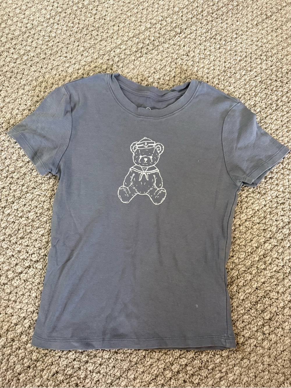 Women’s Navy Short-Sleeve Teddy Baby Graphic Tee